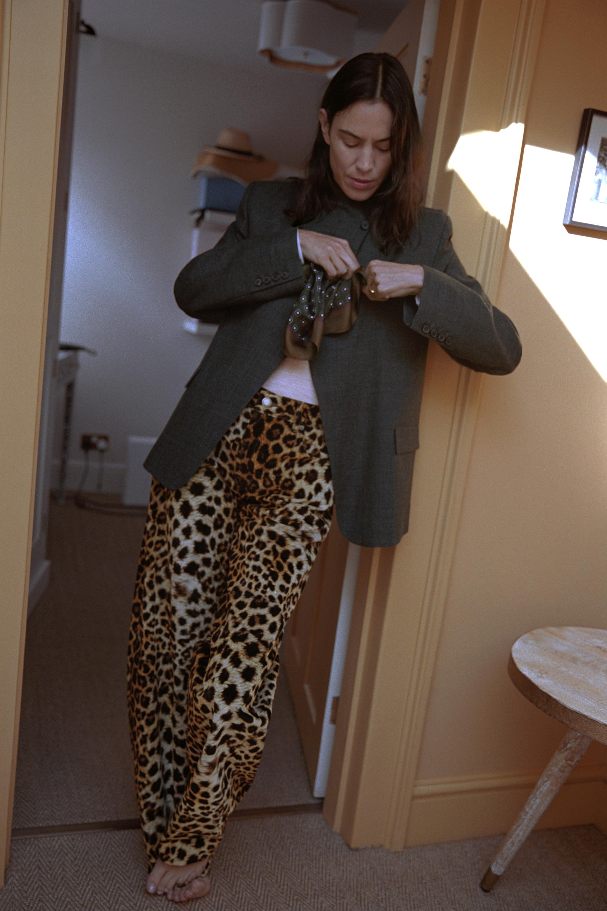 Flocked Animal Print Pants Zw Collection Limited Edition