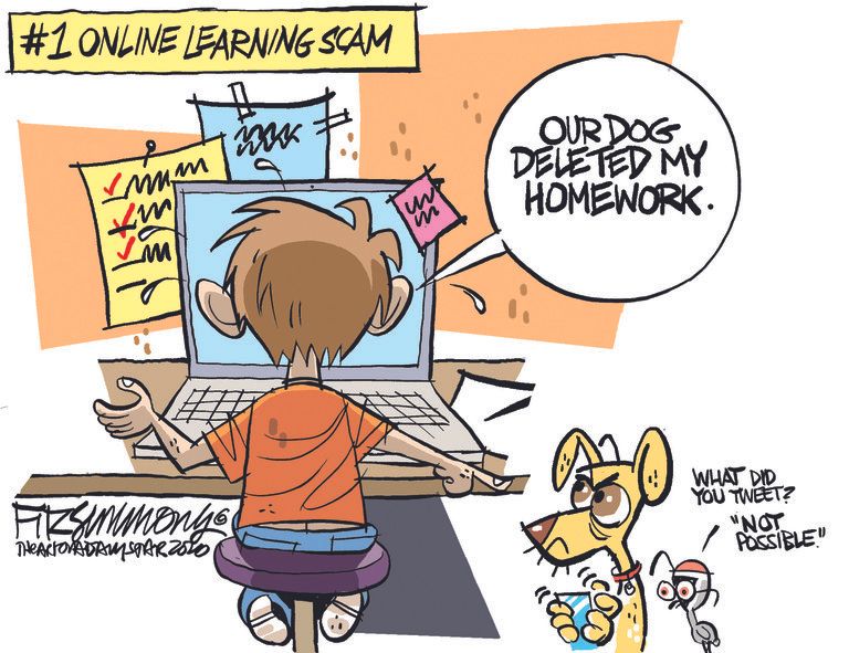 Editorial Cartoon U.S. online learning&amp;amp;nbsp;