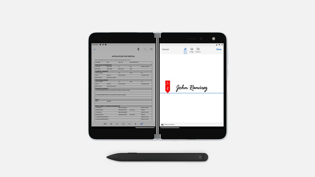 Microsoft Surface Duo - PDF signature