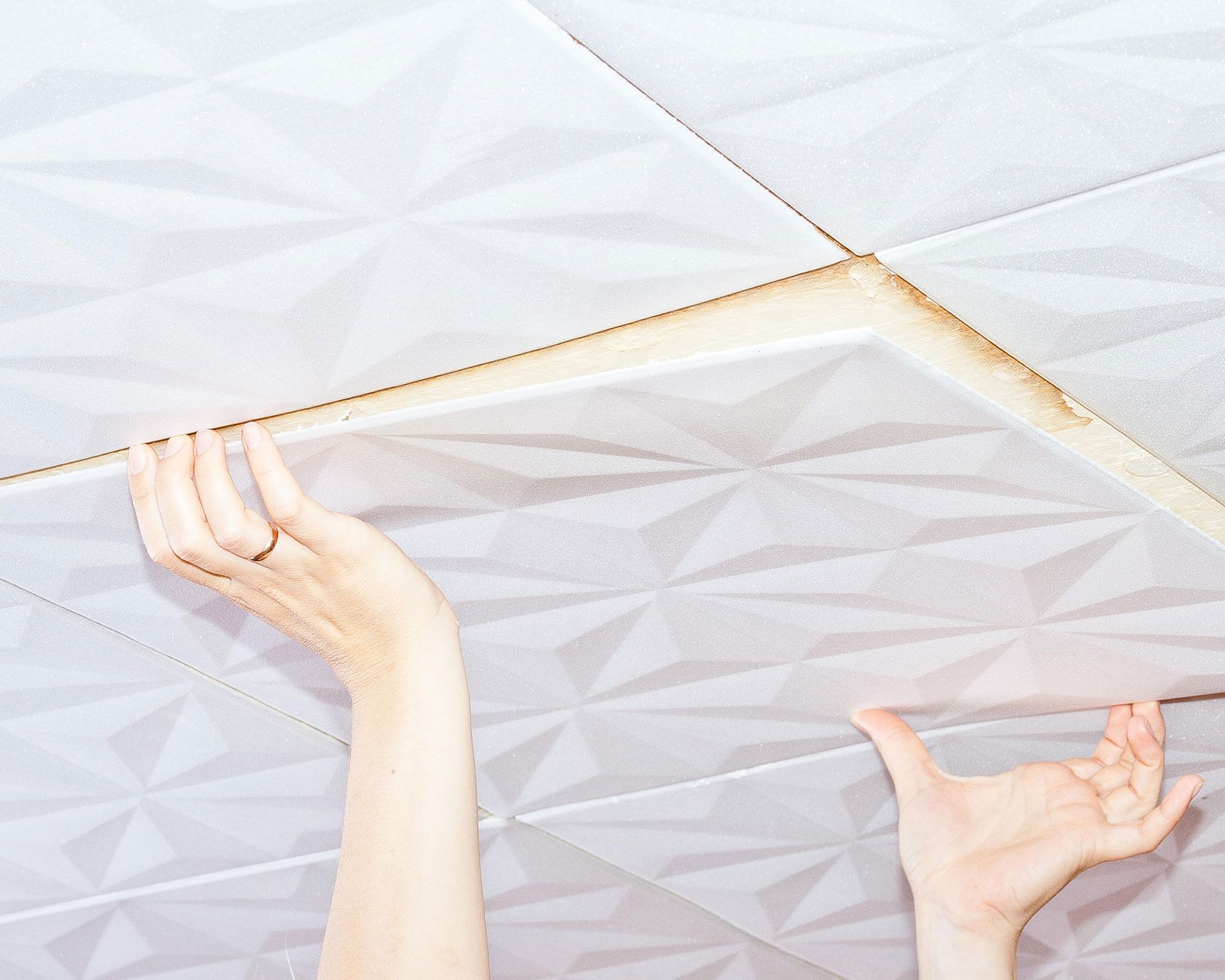 How to install ceiling tiles for a unique, decorative finish | Homes ...