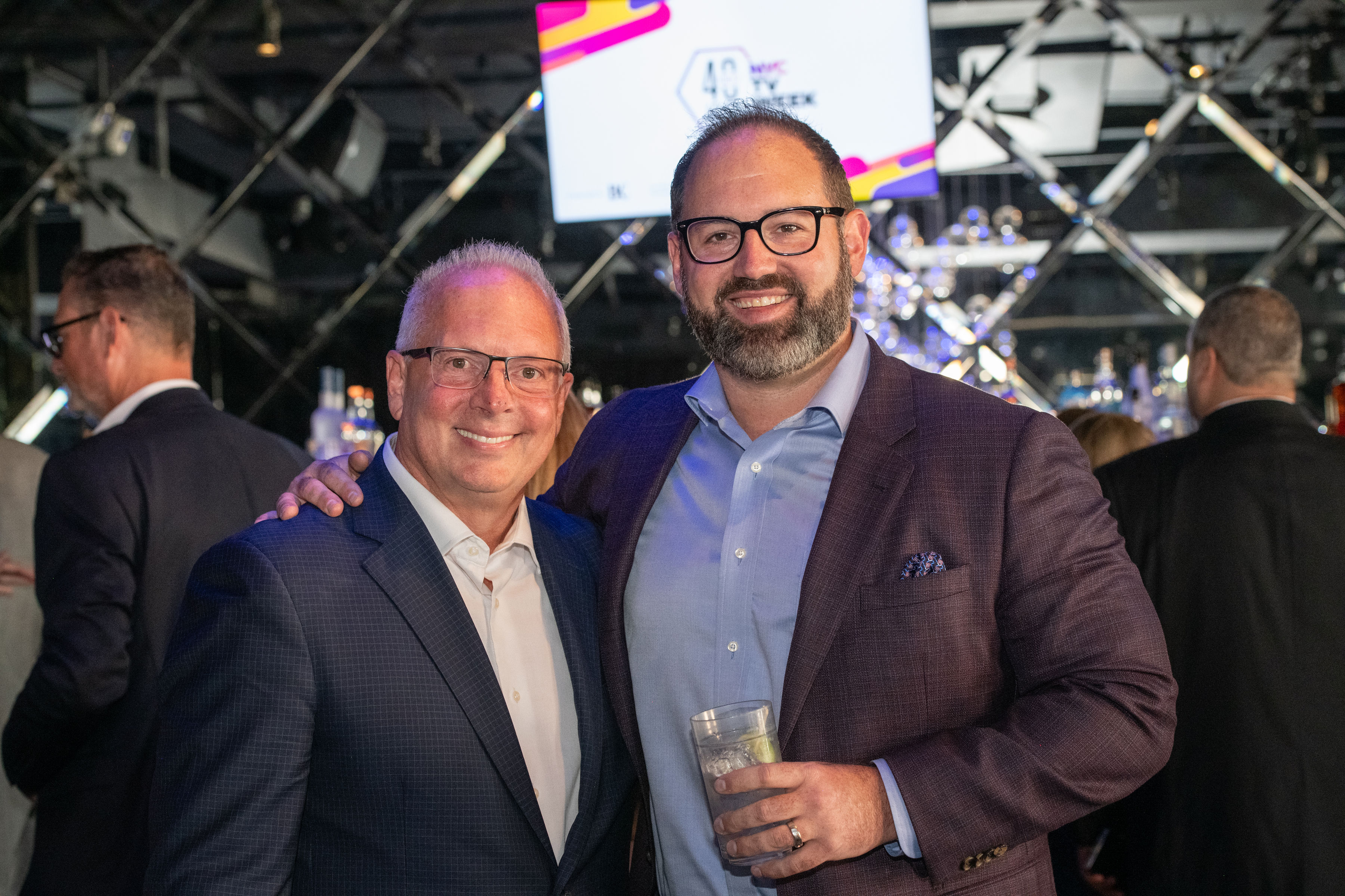 Steve Lanzano, president and CEO of TVB, with his son and honoree Dan Lanzano, VP, advertising sales, Warner Bros. Discovery.