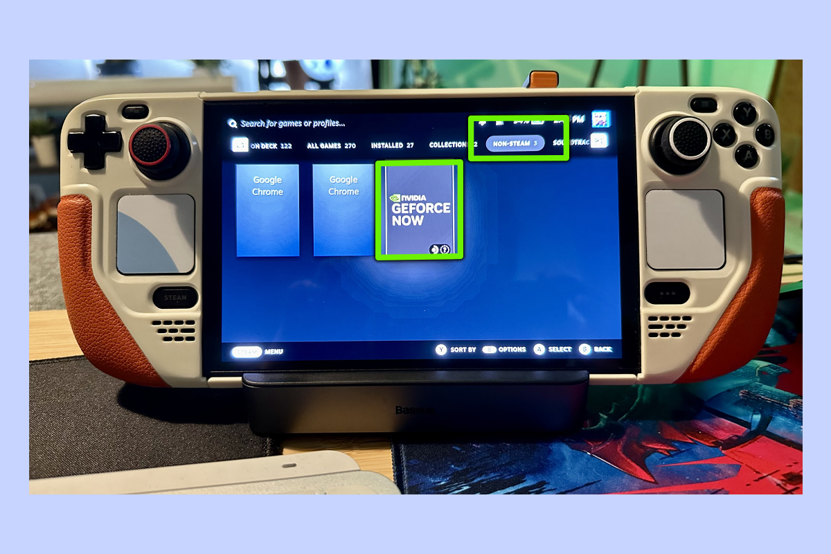 GeForce Now in Steam Deck OLED's 