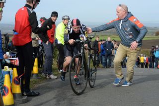 William Bourne finished his effort slightly too early, Hill-Climb National Championships 2015