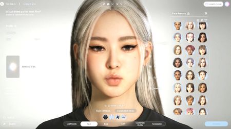 InZOI: a screenshot of the InZOI character creator. 