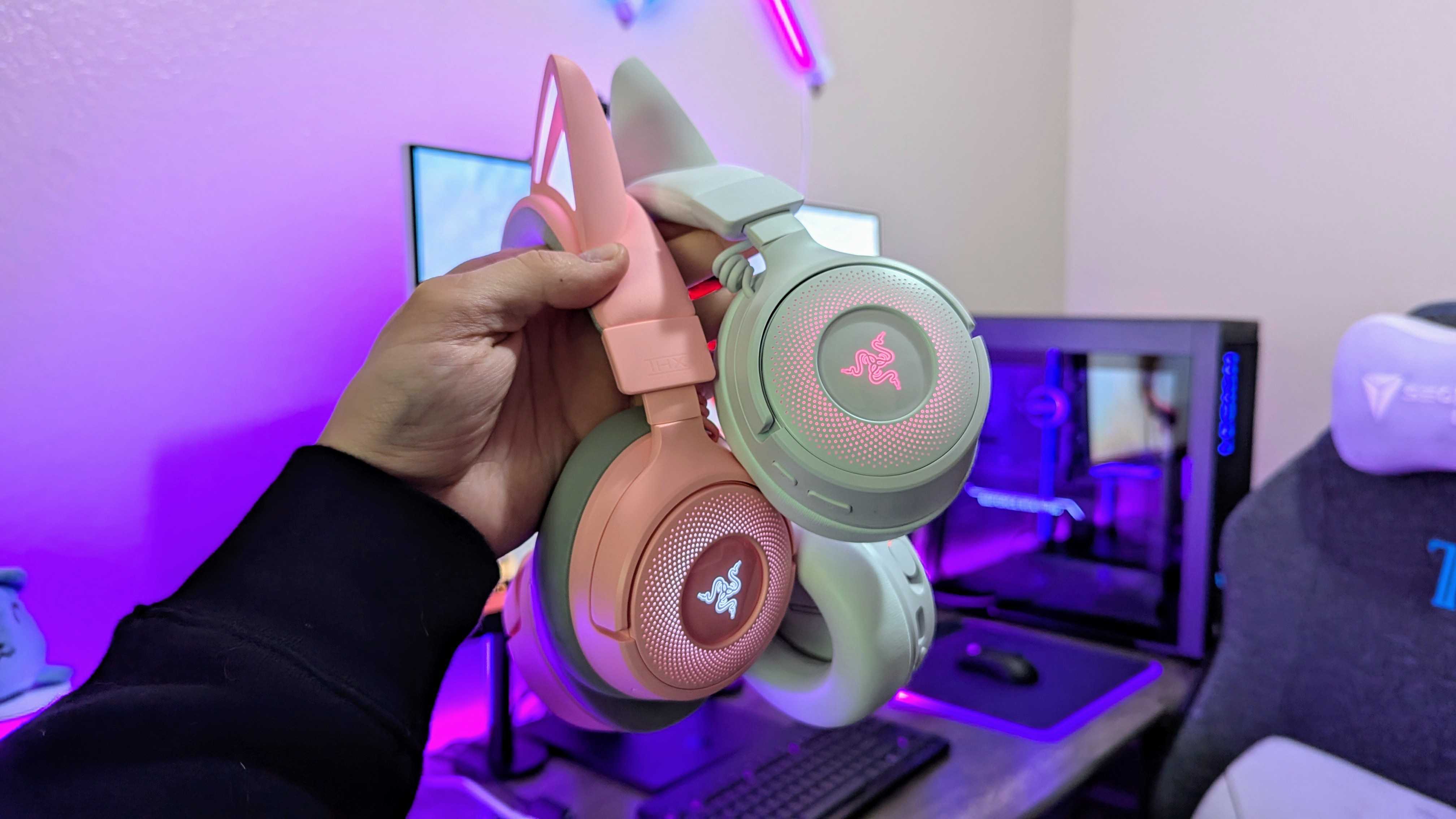 Image of the Razer Kraken Kitty V3 Pro wireless gaming headset.