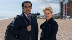 SANJEEV BHASKAR as DI Sunny Khan and SINEAD KEENAN as DCI Jess James in Unforgotten season 6