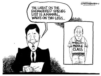 Editorial cartoon American middle class