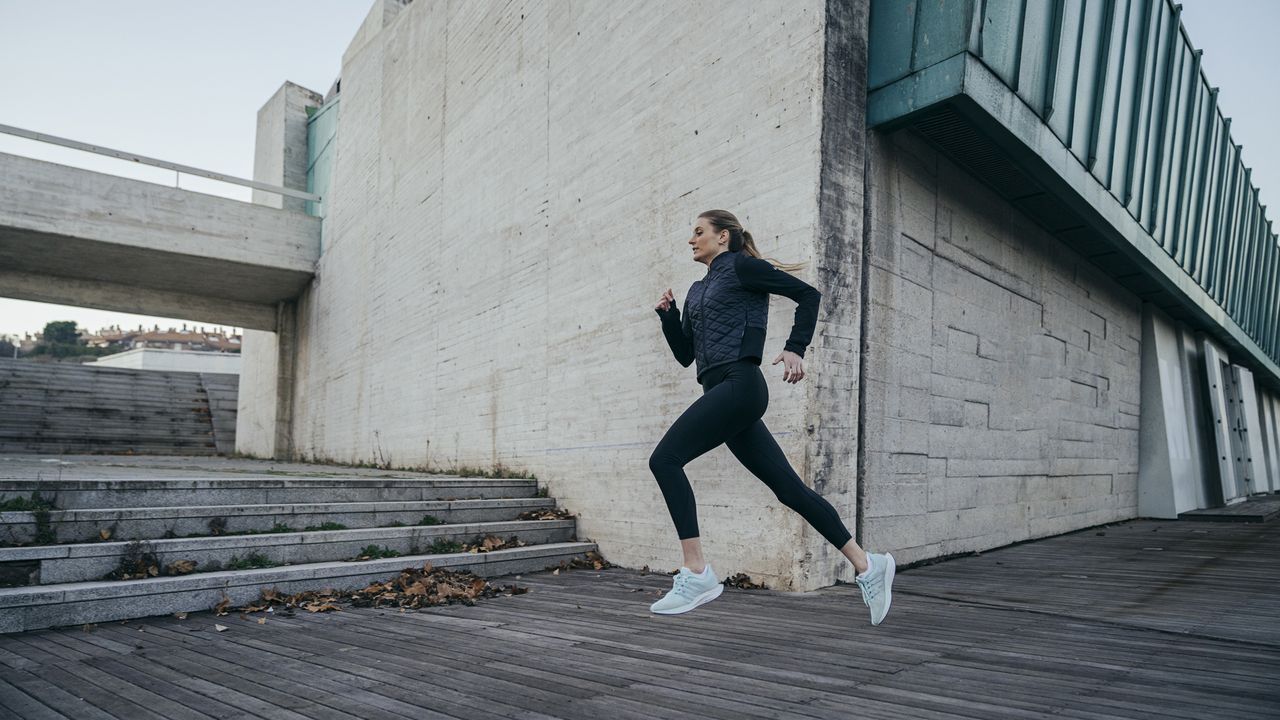 Woman running outdoors