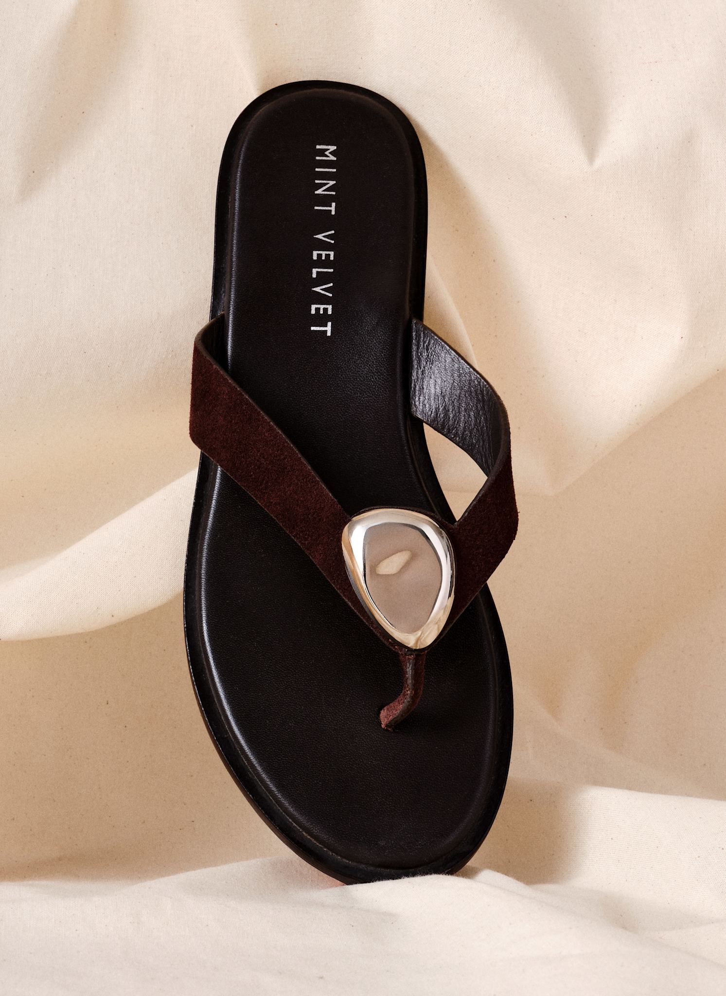 Nova Brown Leather Flip Flop Sandals