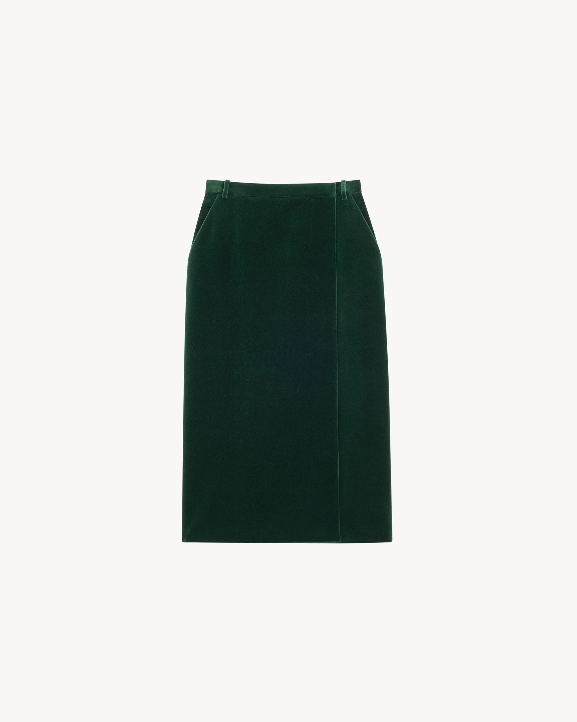 Midi Wrap Skirt in Cotton Velvet