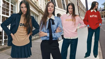 four layered images from Bella Freud X m&s collaboration 