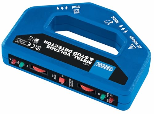 Draper 3 in 1 Metal, Voltage and Stud Detector | Cable Finder | 27mm Max Depth Penetration | Pp3 Battery Powered | 13818