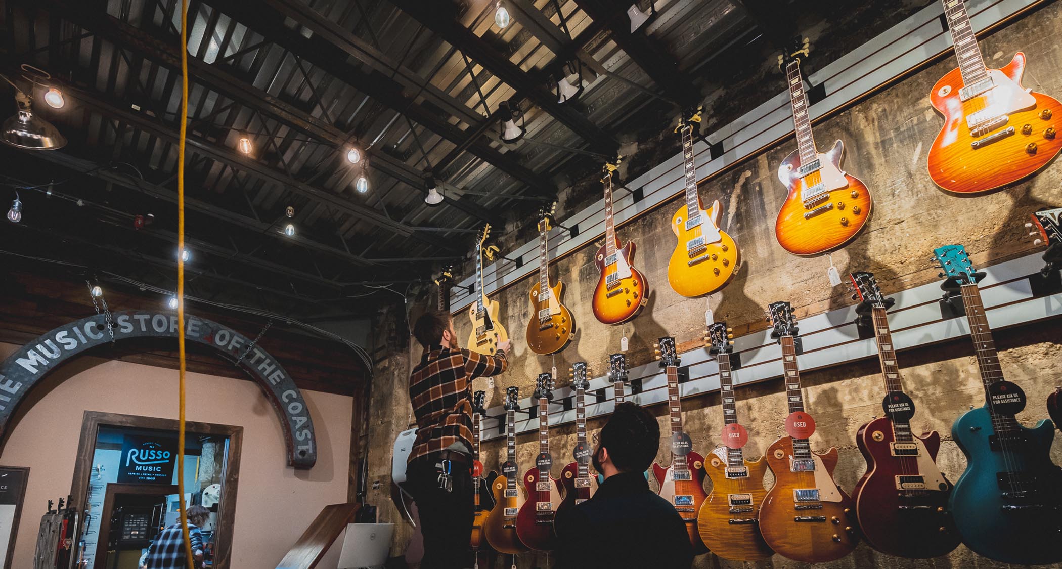The view from the shop floor at the legendary guitar stores Russo Music