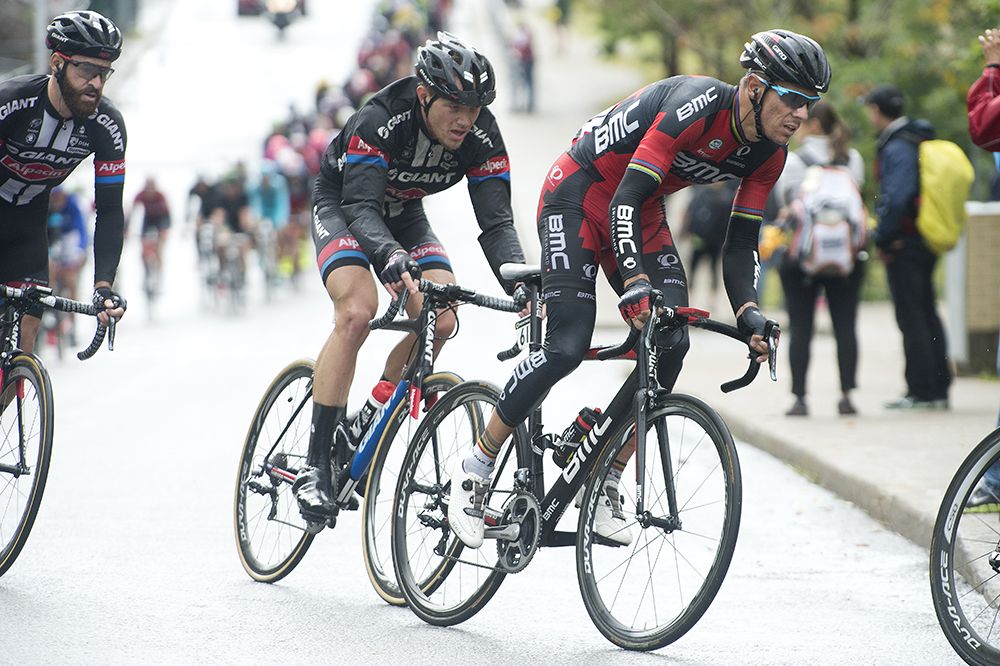 Philippe Gilbert sprints into a corner