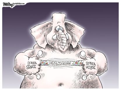 Political cartoon Florida health care