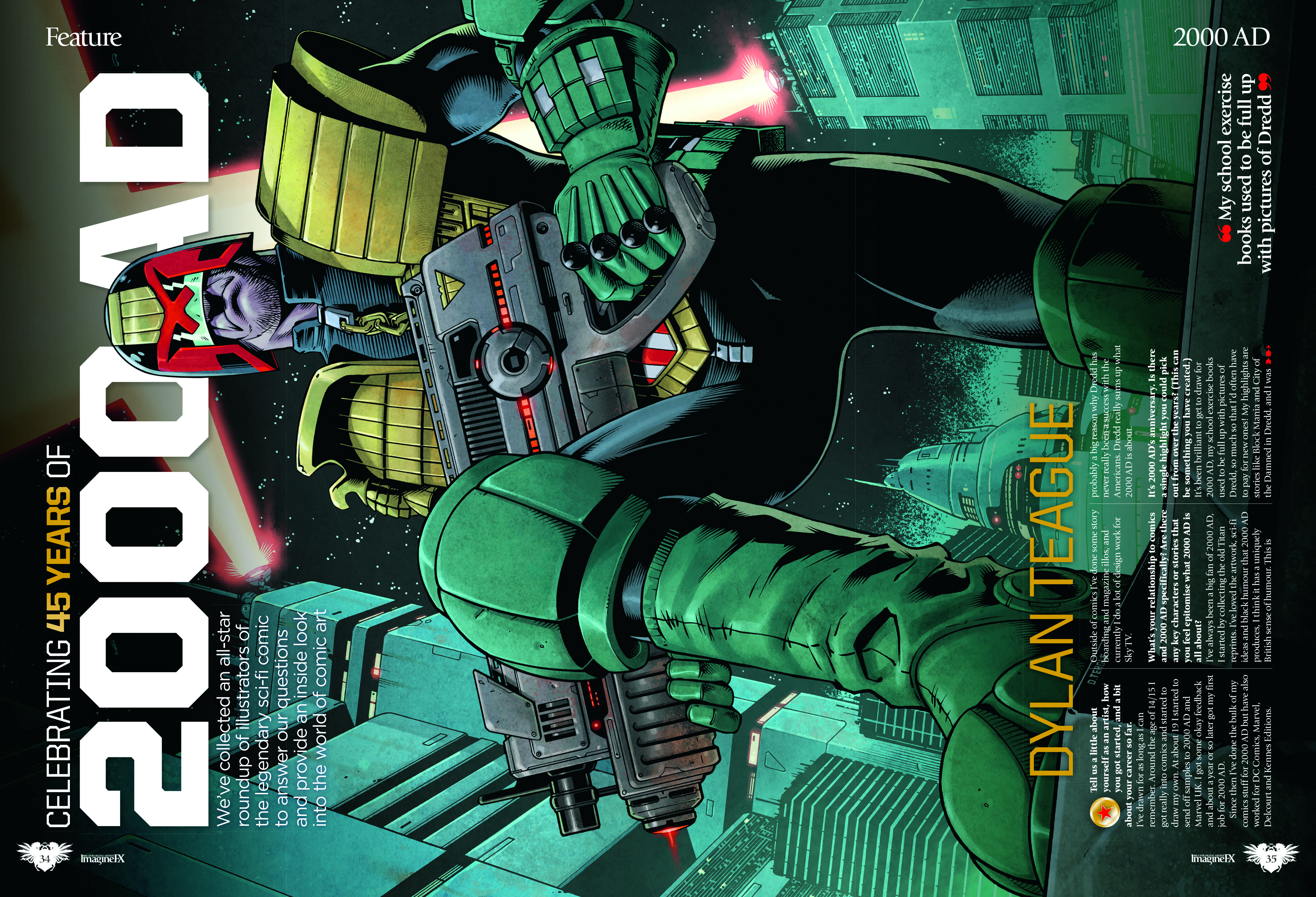 Páginas de la revista ImagineFX