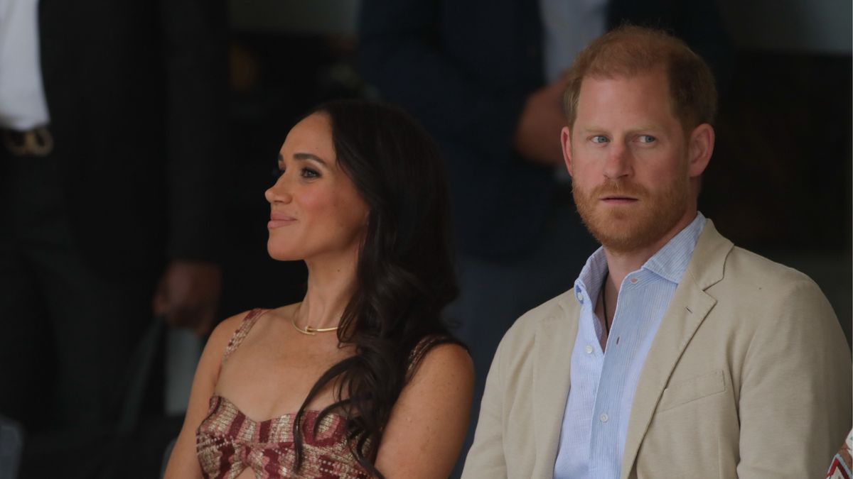 Britain&#039;s Prince Harry, Duke of Sussex, and Britain&#039;s Meghan, Duchess of Sussex, visit Delia Zapata Art Center in Bogota, Colombia on August 15, 2024. (Photo by Juancho Torres/Anadolu via Getty Images)