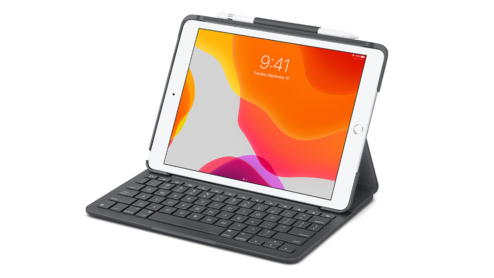 The Logitech Slim Folio iPad keyboard case