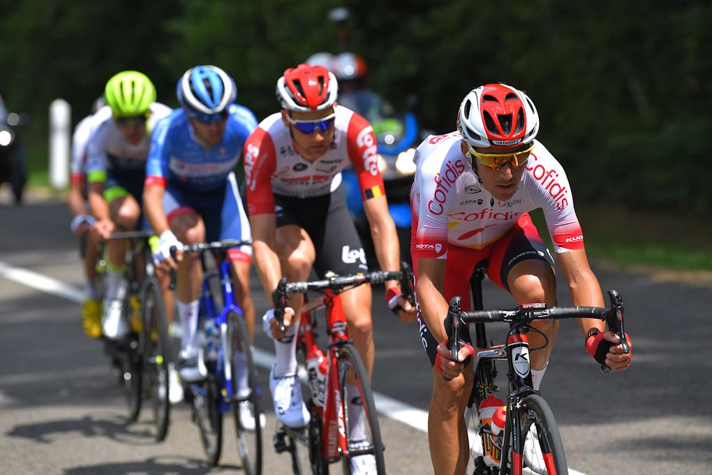 Stephane Rossetto (Cofidis Solutions Credit) leads the breakaway during stage 3 at the Tour de France