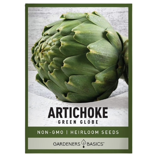 A sachet of green globe artichoke seeds