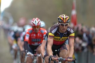 Tom Boonen (Quick Step) and Fabian Cancellara (Saxo Bank)