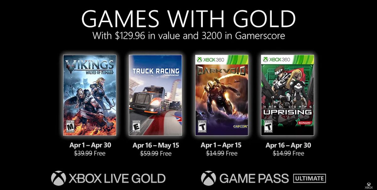 Xbox Games With Gold April 2021