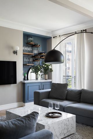 Floating furniture in a Parisian apartment