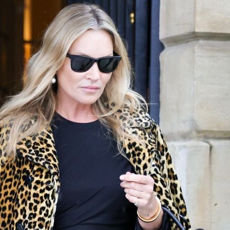 Kate Moss wearing leopard print in Paris