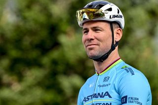British Mark Cavendish of Astana Qazaqstan pictured at the start of the second stage of the Tirreno-Adriatico cycling race, from Camaiore to Follonica (198km), Italy, Tuesday 05 March 2024. BELGA PHOTO DIRK WAEM (Photo by DIRK WAEM / BELGA MAG / Belga via AFP)