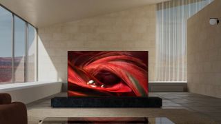 The Sony X95J 4K LCD TV in a brightly lit room