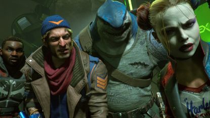 A screenshot of a bunch of DC villains during one of the best games like Borderlands, Suicide Squad: Kill the Justice League. 