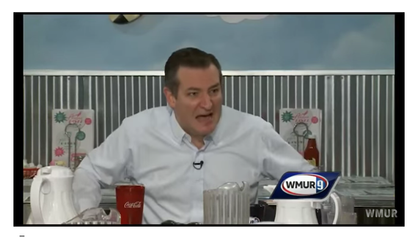Ted Cruz acts out a scene from The Princess Bride on WMUR's "Candidate Cafe."