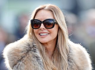 Carol Vorderman attends day 3 'St Patrick's Thursday' of the Cheltenham Festival at Cheltenham Racecourse