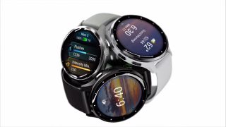 Three Garmin Venu 3 watches, showing different watch faces and data.