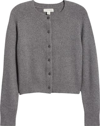 Crewneck Cotton Blend Cardigan