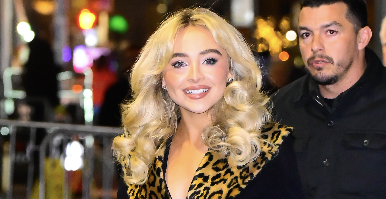 sabrina carpenter wears a vintage leopard blazer and micro shorts while out in nyc