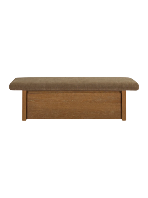 Polyester Blend Upholstered Storage Bench