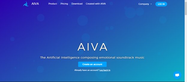 Website screenshot for AIVA