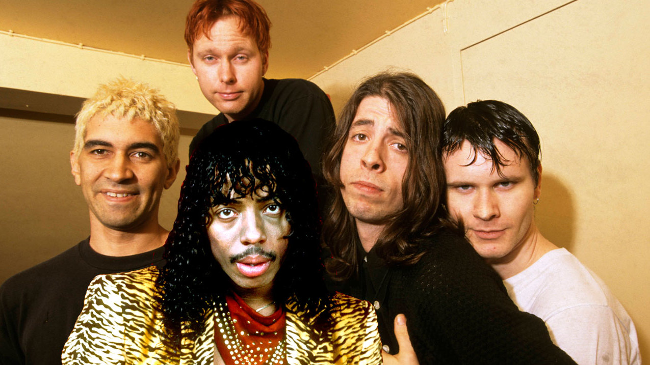 Rick James (front) with Foo Fighters