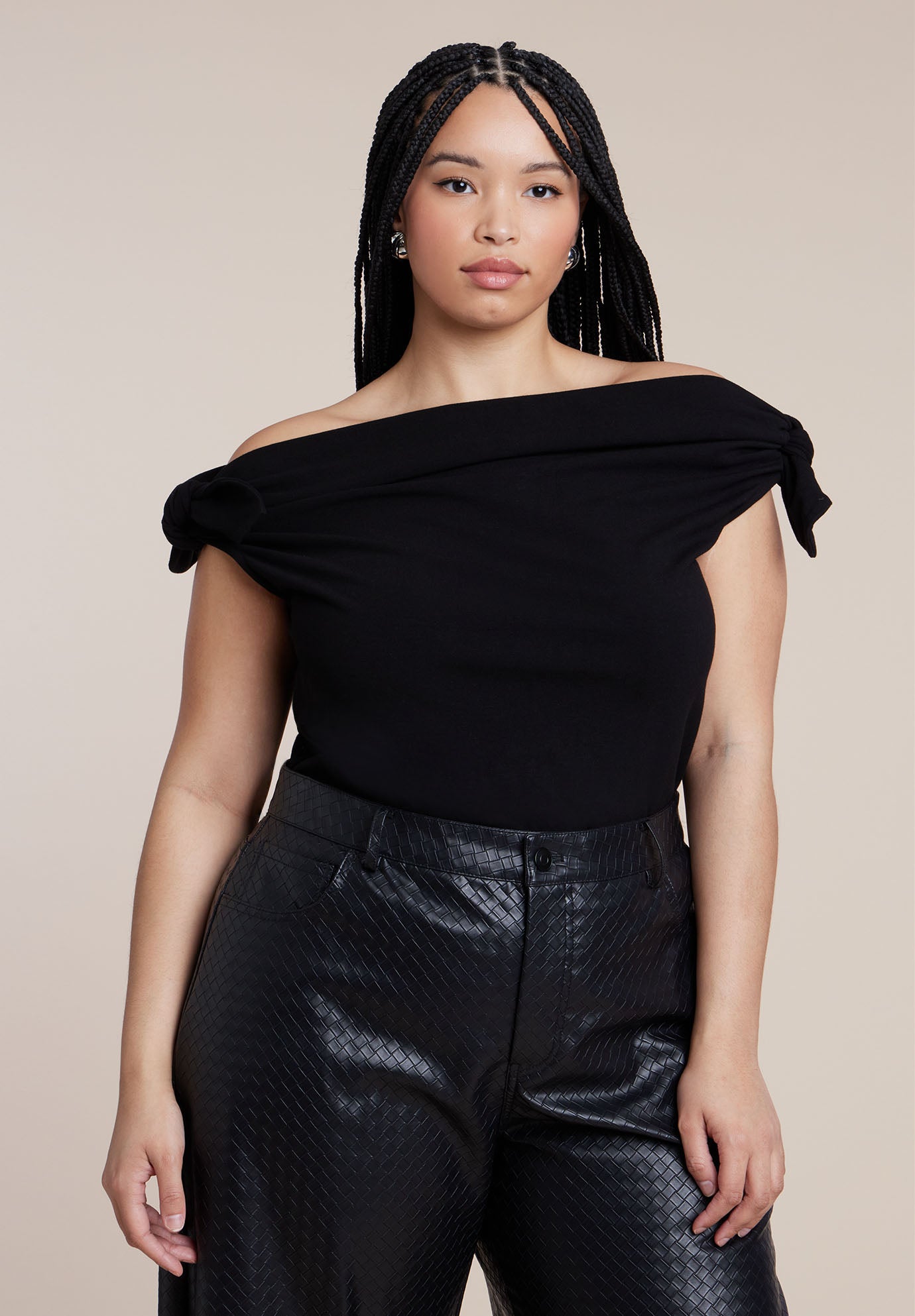 Off Shoulder Top With Ties