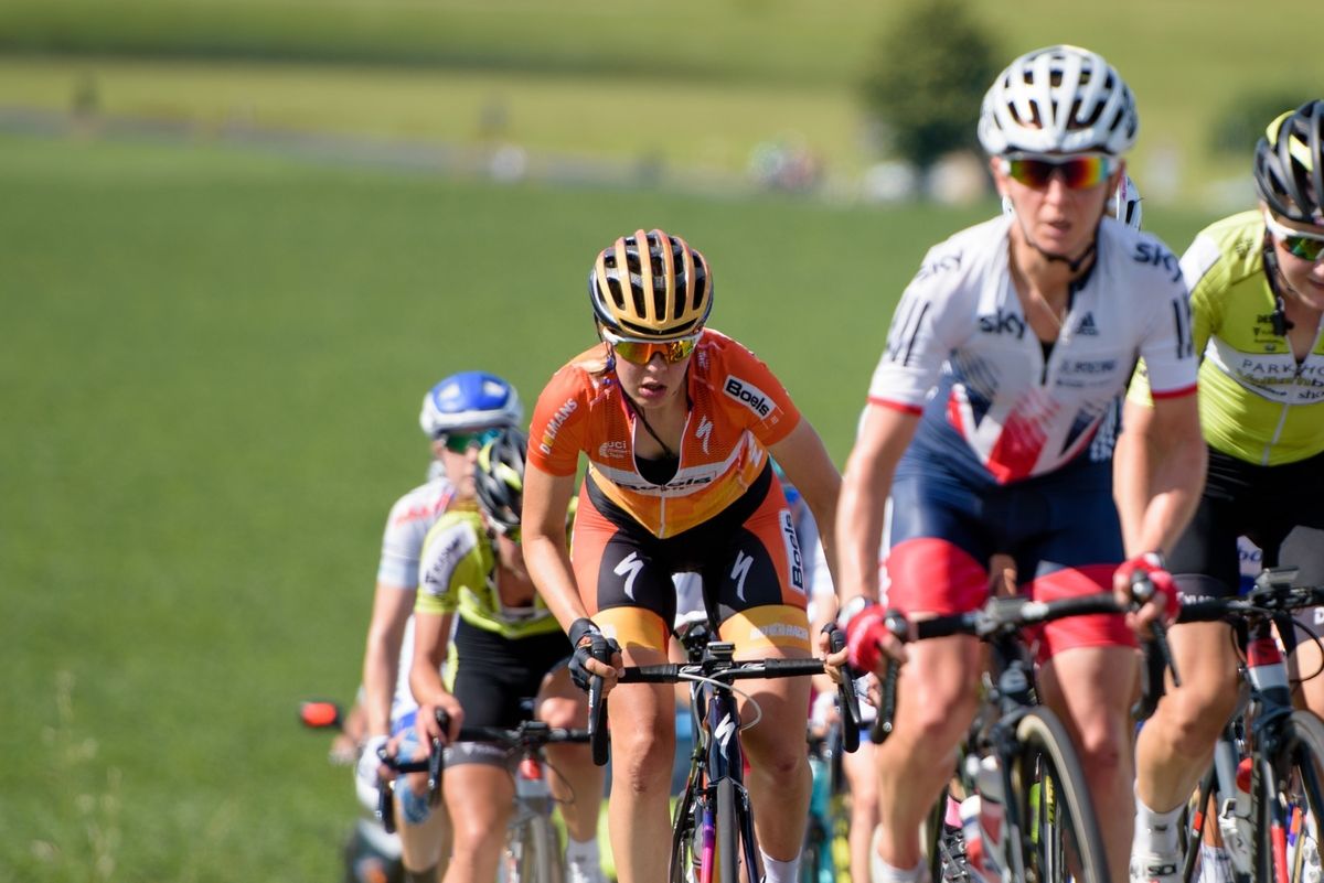 Romy Kasper (Boels Dolmans) climbs at Th&Atilde;&frac14;ringen Rundfarht
