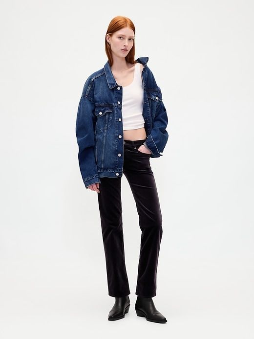 Low Rise Velvet '90s Slim Straight Pants