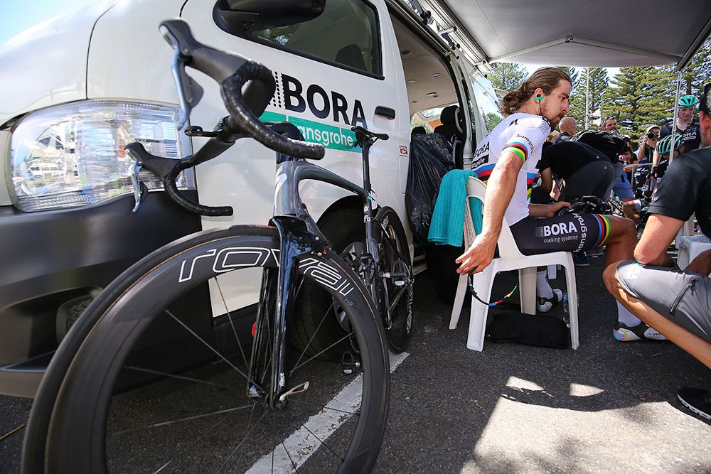Peter Sagan recovers after stage 3 at the Tour Down Under.