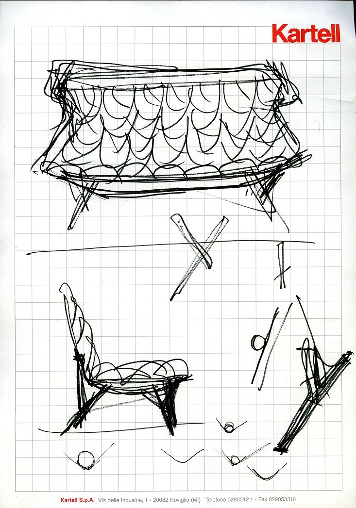 sketches of the foliage sofa by patricia urquiola
