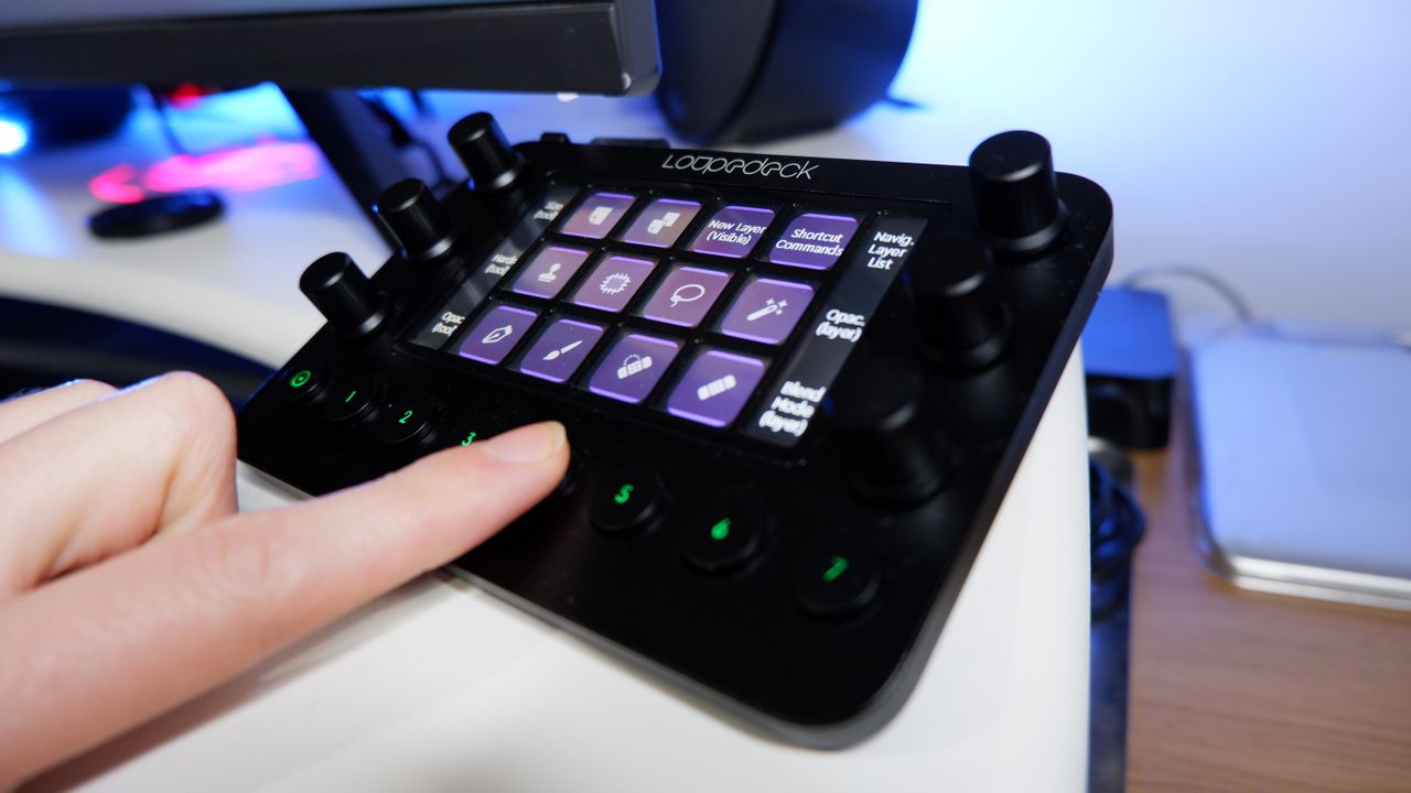 Loupedeck Live power console from various angles and during use