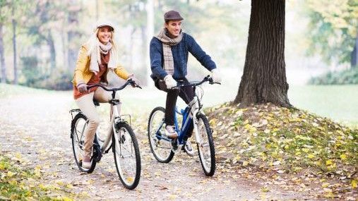 Couple Riding Bikes