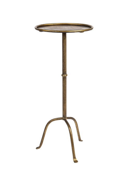 Felix French Country Antique Brass Iron Round Drink Table