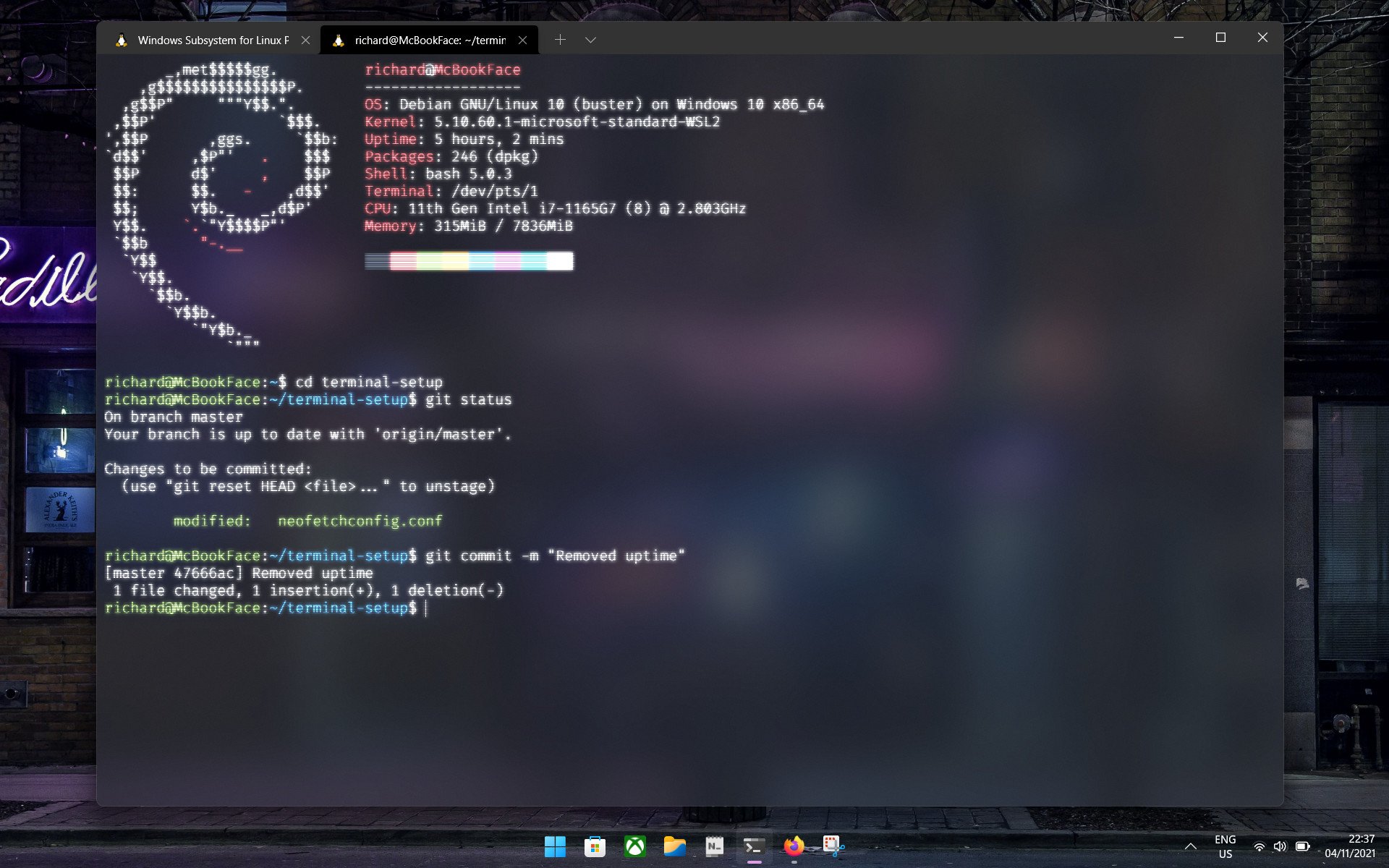 Debian ejecutándose en el subsistema de Windows para Linux (WSL)