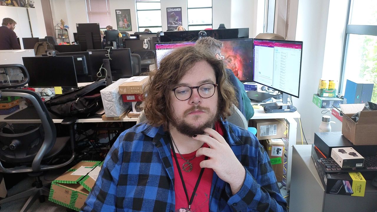 A picture of hardware writer James Bentley taken by the Insta 360 Link 2C