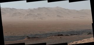 A view of "Vera Rubin Ridge" provided NASA's Curiosity Mars rover: This is a detailed look back over the area where the rover began its mission inside Gale Crater, and of more-distant features of the crater. The right-eye, telephoto-lens camera of the rover's Mastcam took the component images on Oct. 25, 2017.